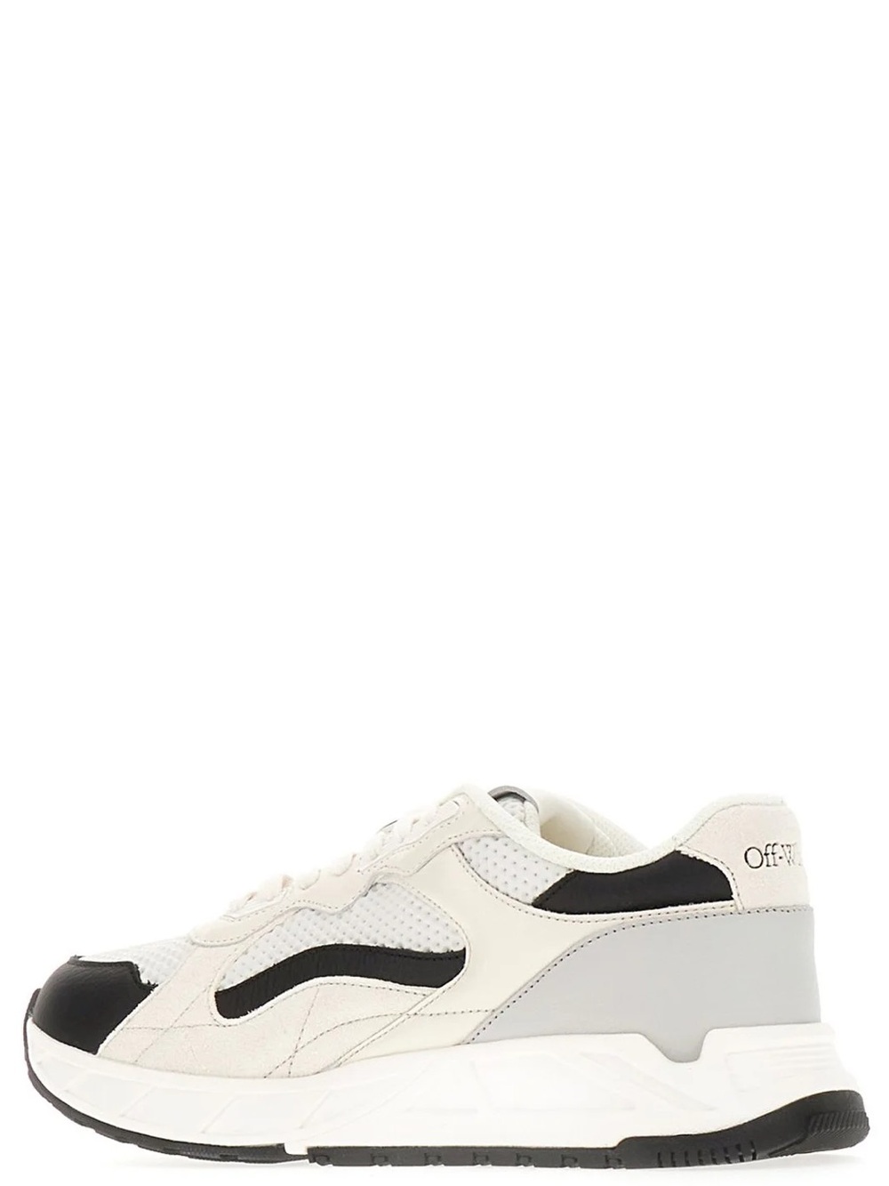 Off-White Women's White and Black Leather Mesh Sneaker